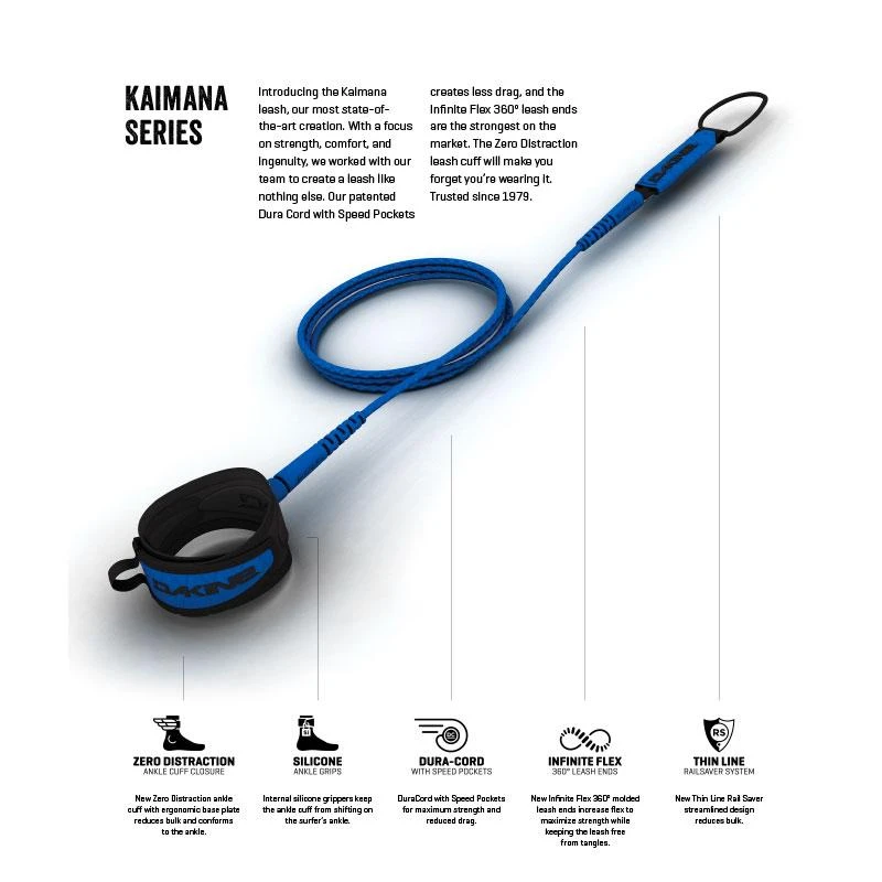 Leash Surf Dakine Leash Kaimana Team Leash 1/4" - Jjf Red - 6'0" / 183 Cm 6 Leash Surf Dakine Leash Kaimana Team Leash 1/4" - Jjf Red - 6'0" / 183 Cm – Image 4